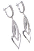 Genuine Sterling Silver Cubic Zirconia Post Dangle Earrings DS55147